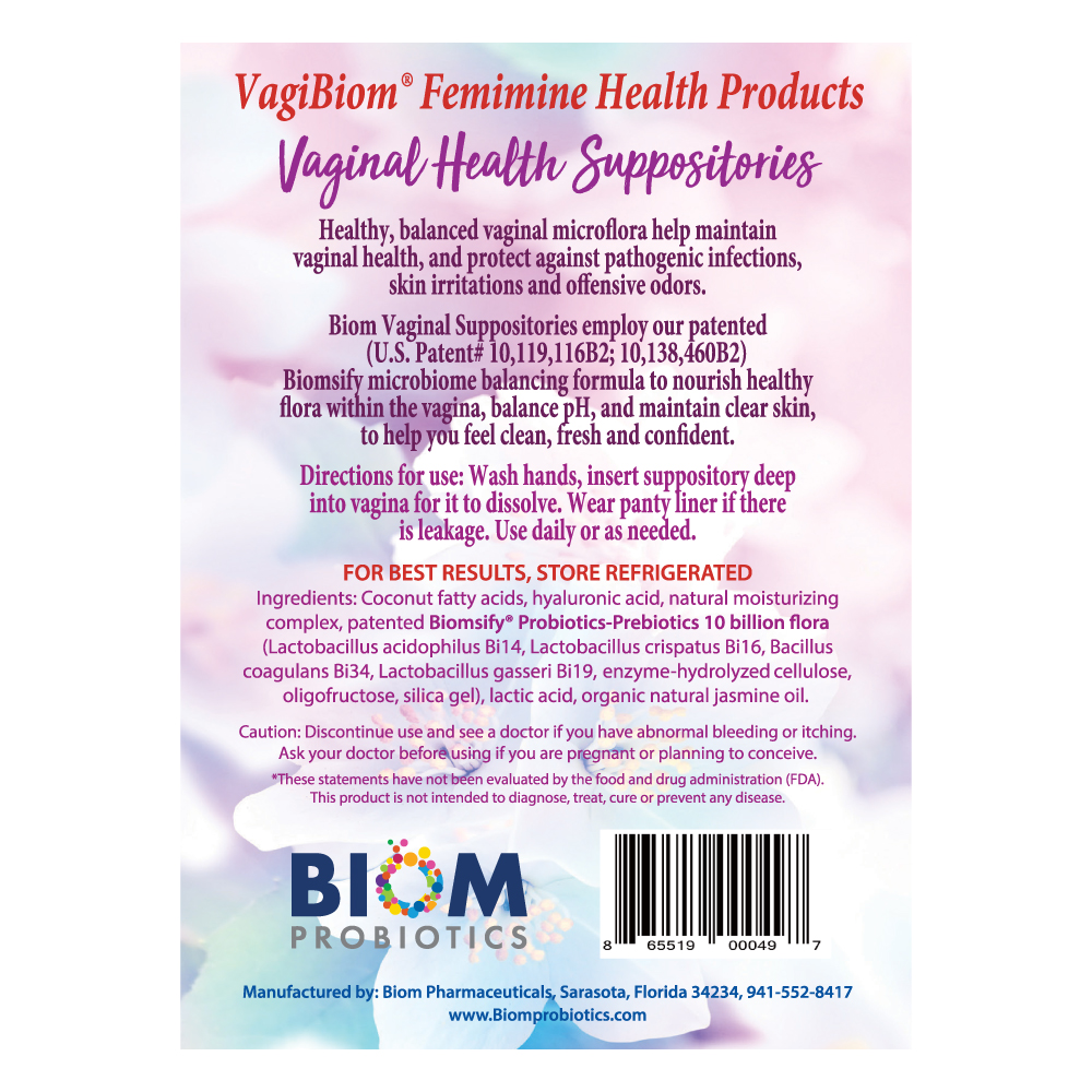 Probiotic Prebiotic Suppository Biom Probiotic Vaginal Suppository