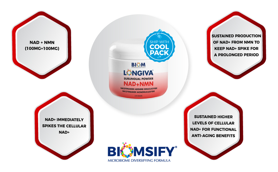 Supports and Improves Brain Health | Biom Probiotics | Biom NAD+NMN Sublingual Powder